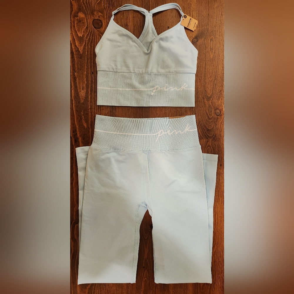 PINK Victoria's Secret Women's Teal Workout Set